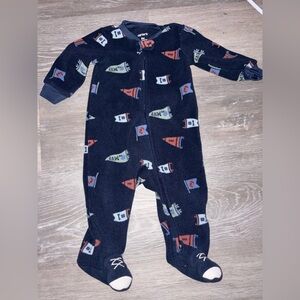 Carter's Navy Footed Onesie with Sports Theme
